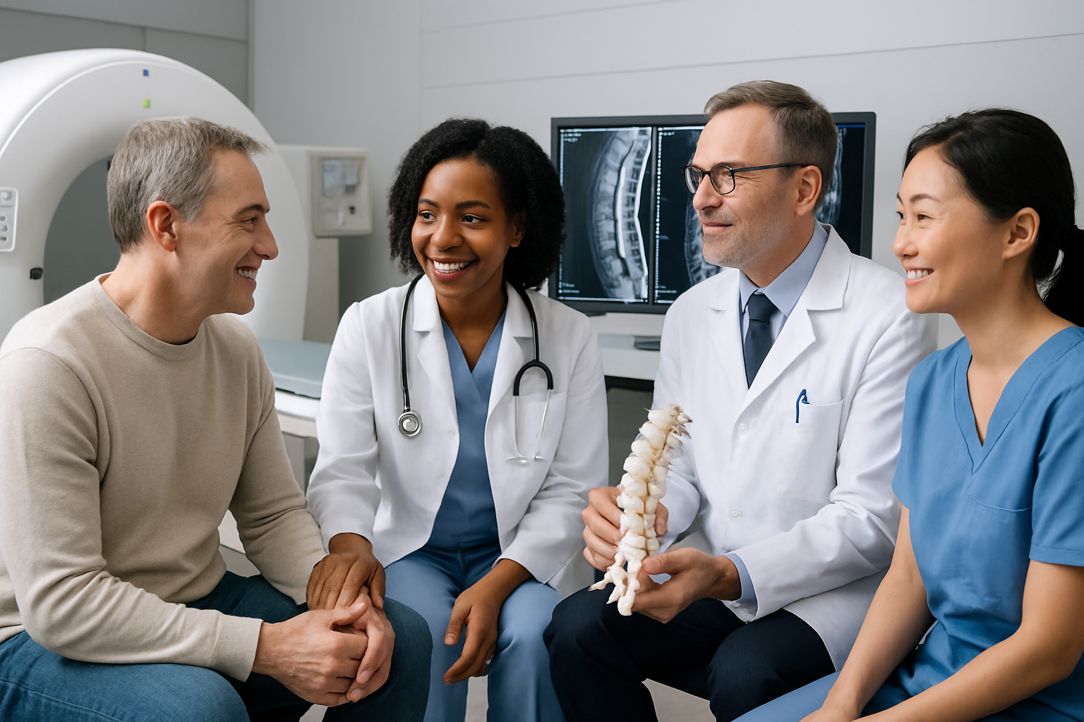 découvrez comment la fusion de données issues de l'irm, du scanner et des rayons x offre une vision complète et précise de votre colonne vertébrale pour un diagnostic optimal.